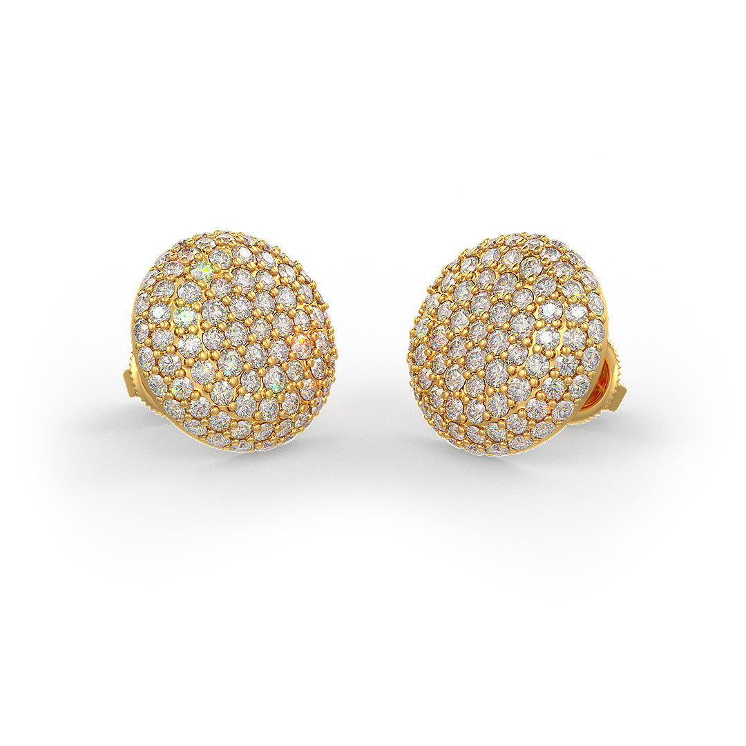 Diamond Stud Button Earring