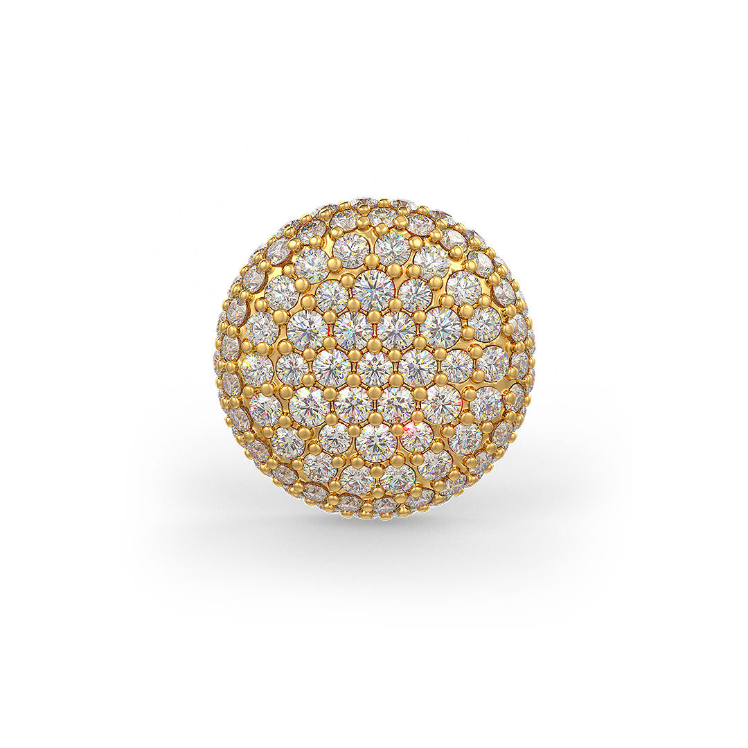 Diamond Stud Button Earring