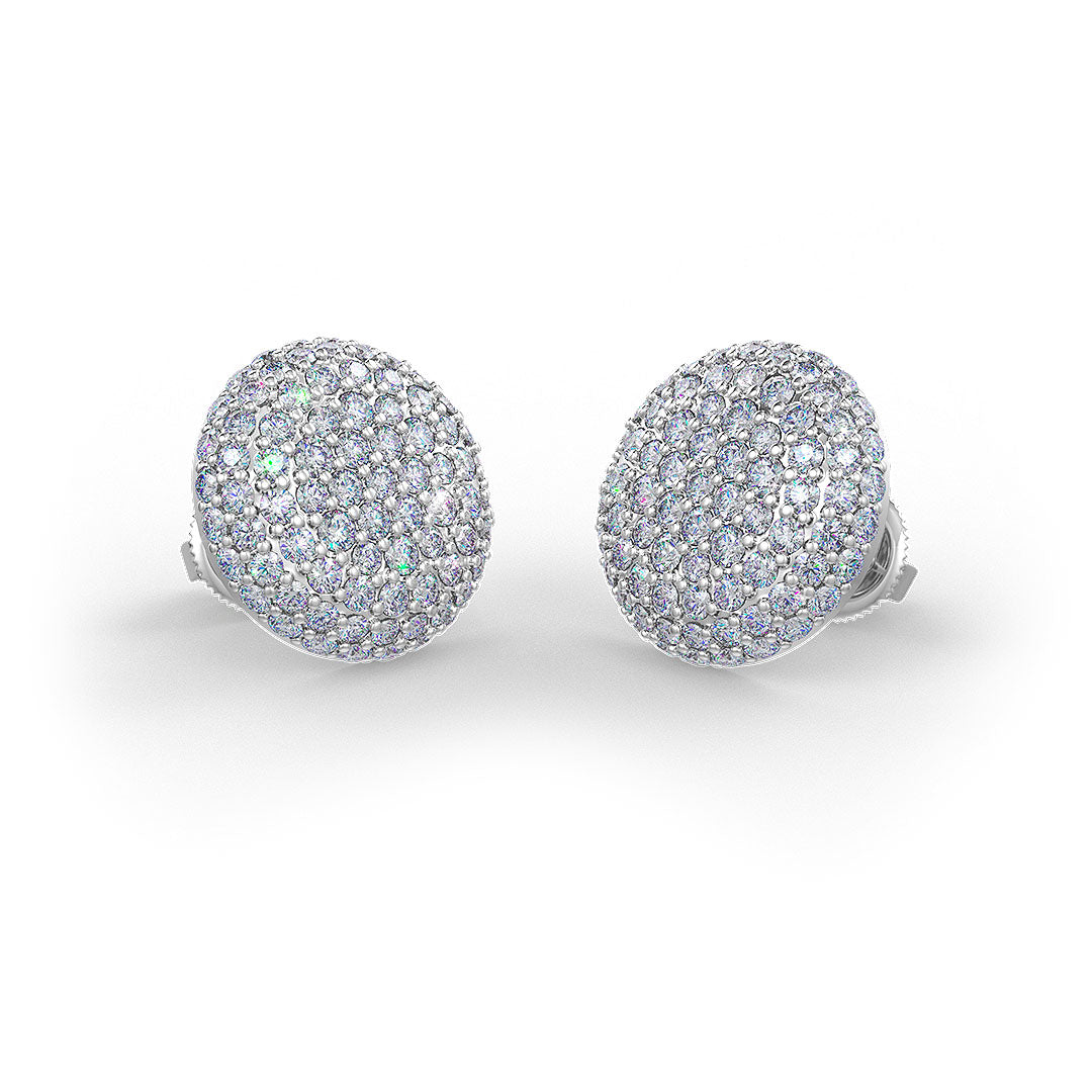 Diamond Stud Button Earring