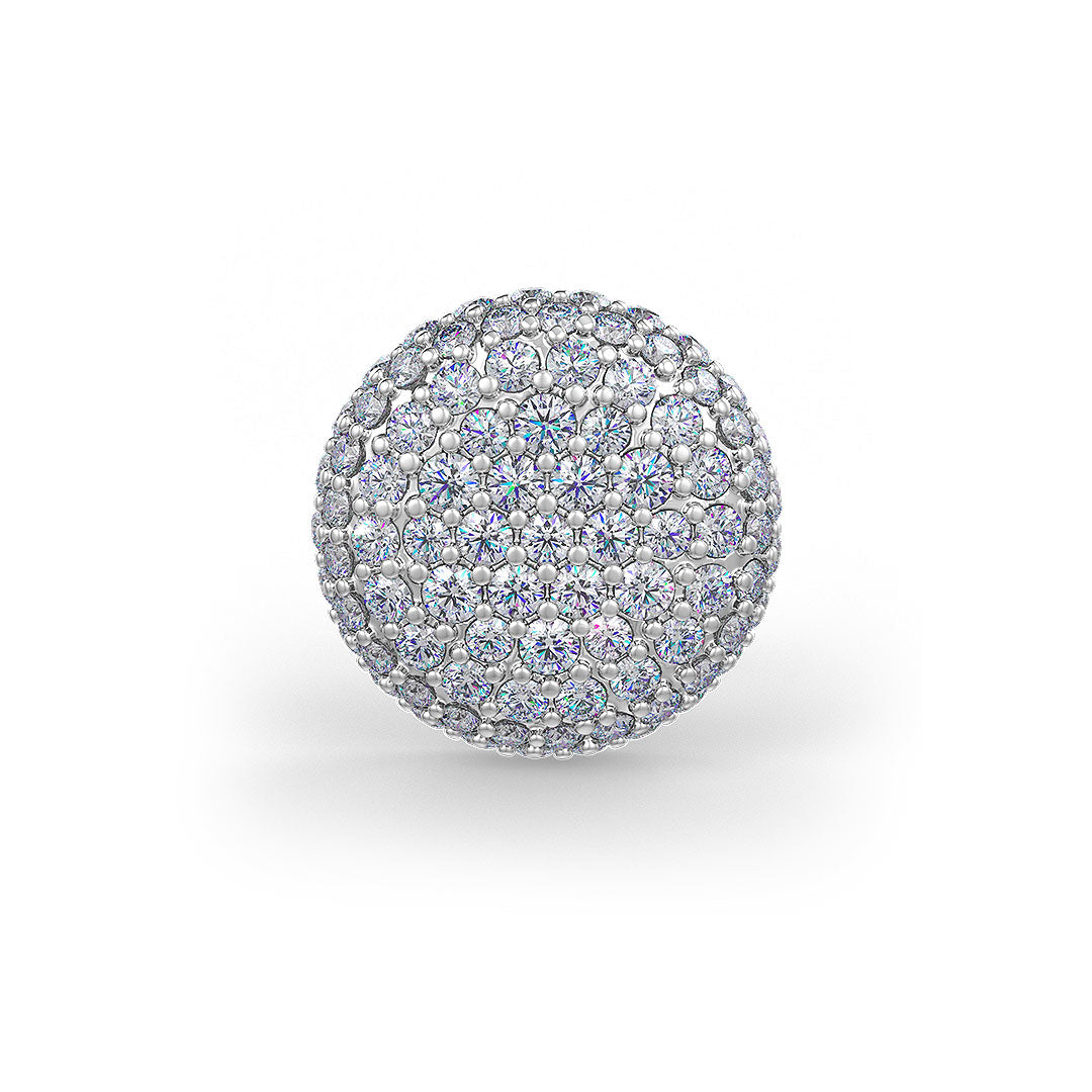 Diamond Stud Button Earring