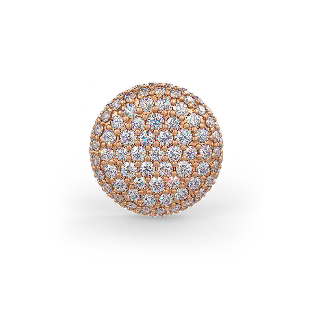 Diamond Stud Button Earring