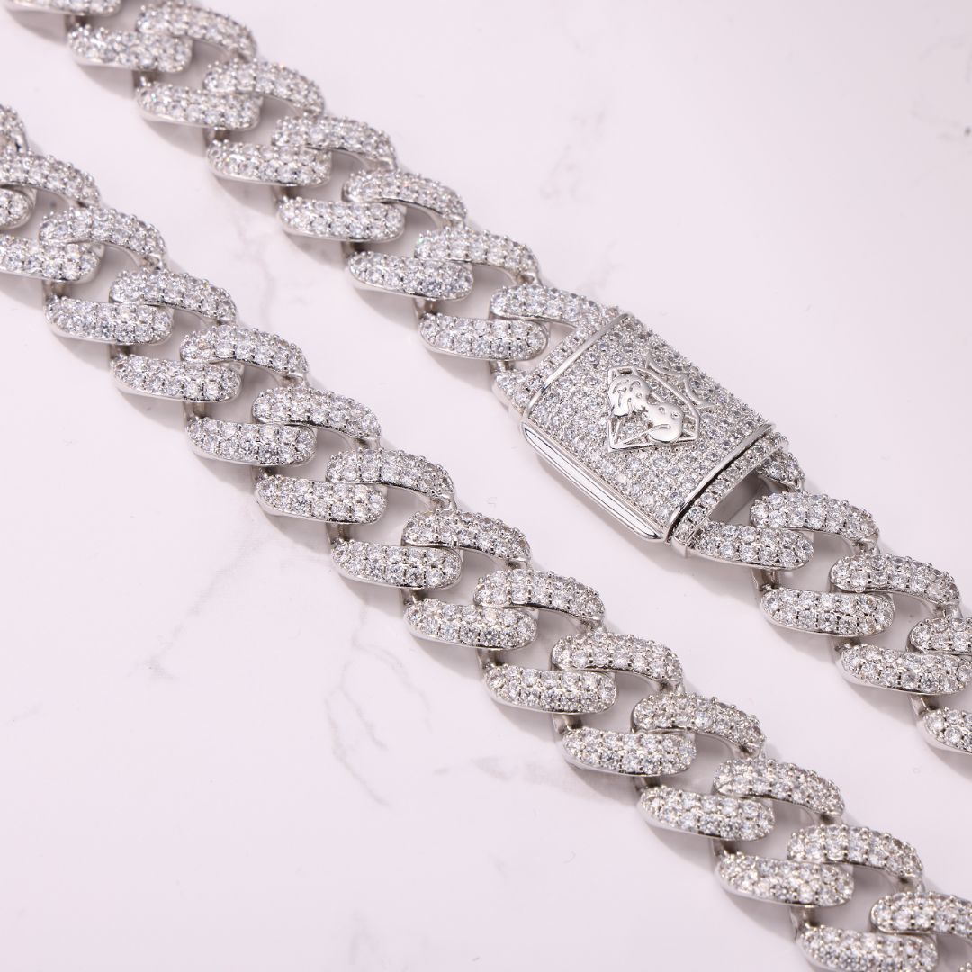 14MM White Gold Cuban Chain