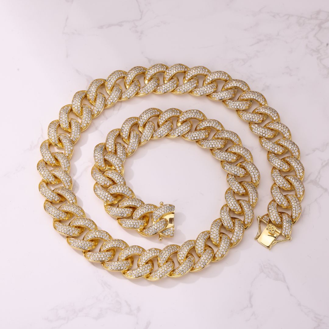 18MM Yellow Gold Cuban Chain