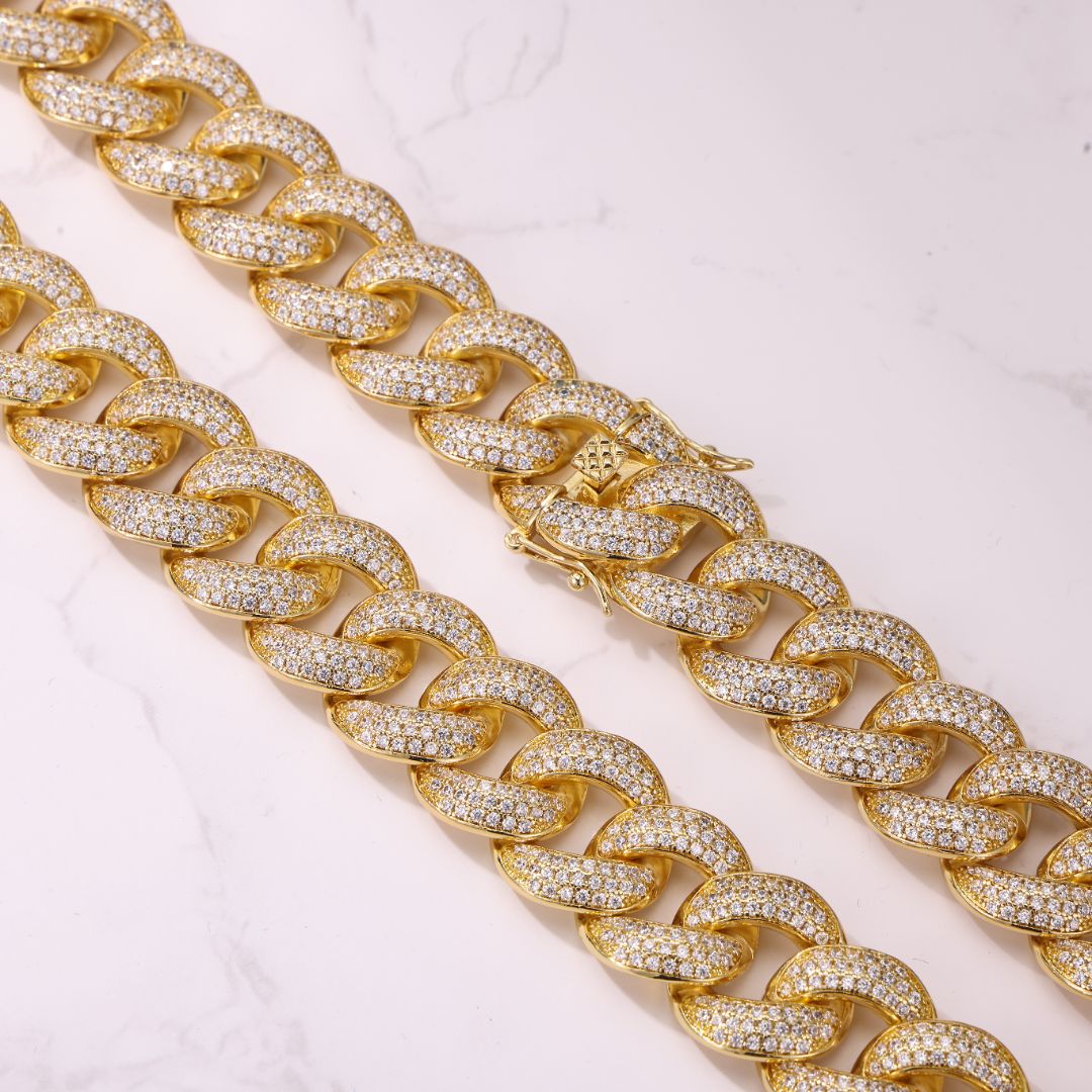 18MM Yellow Gold Cuban Chain