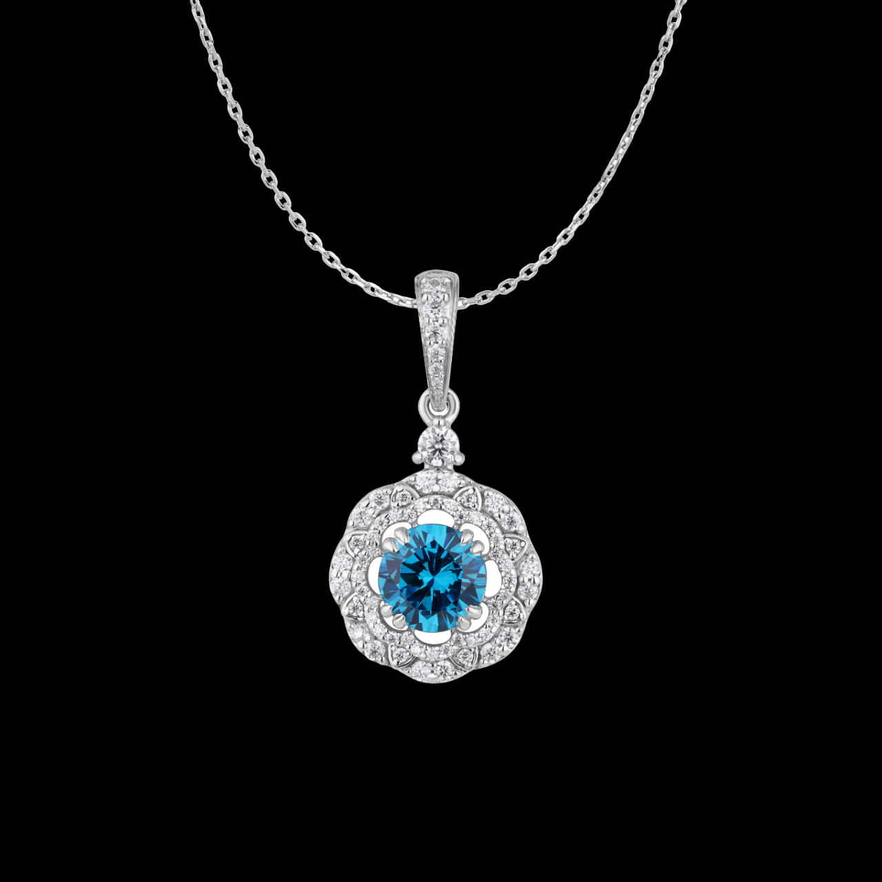 Swiss Blue Topaz Pendant