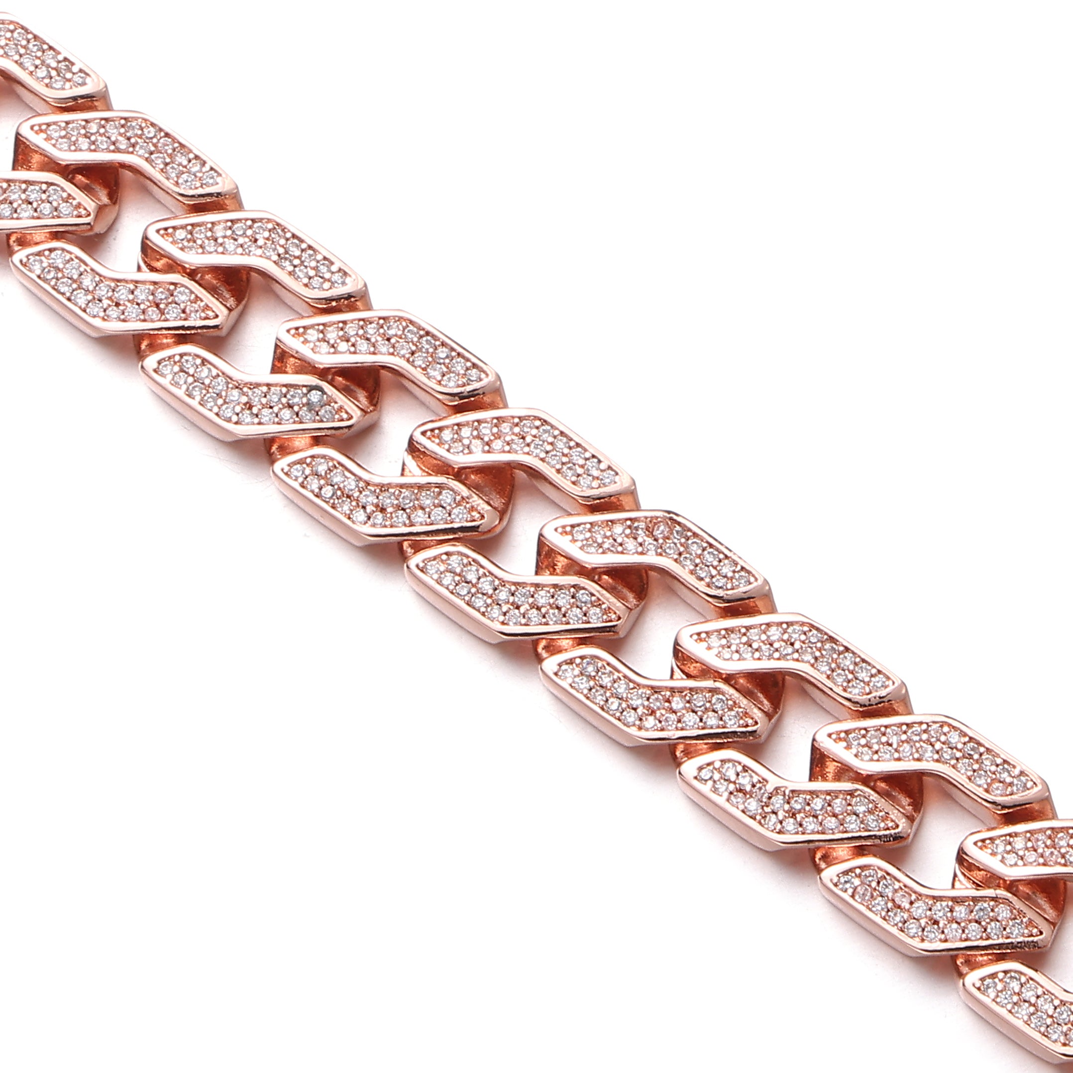 14MM Rose Gold Pave Cuban Chain