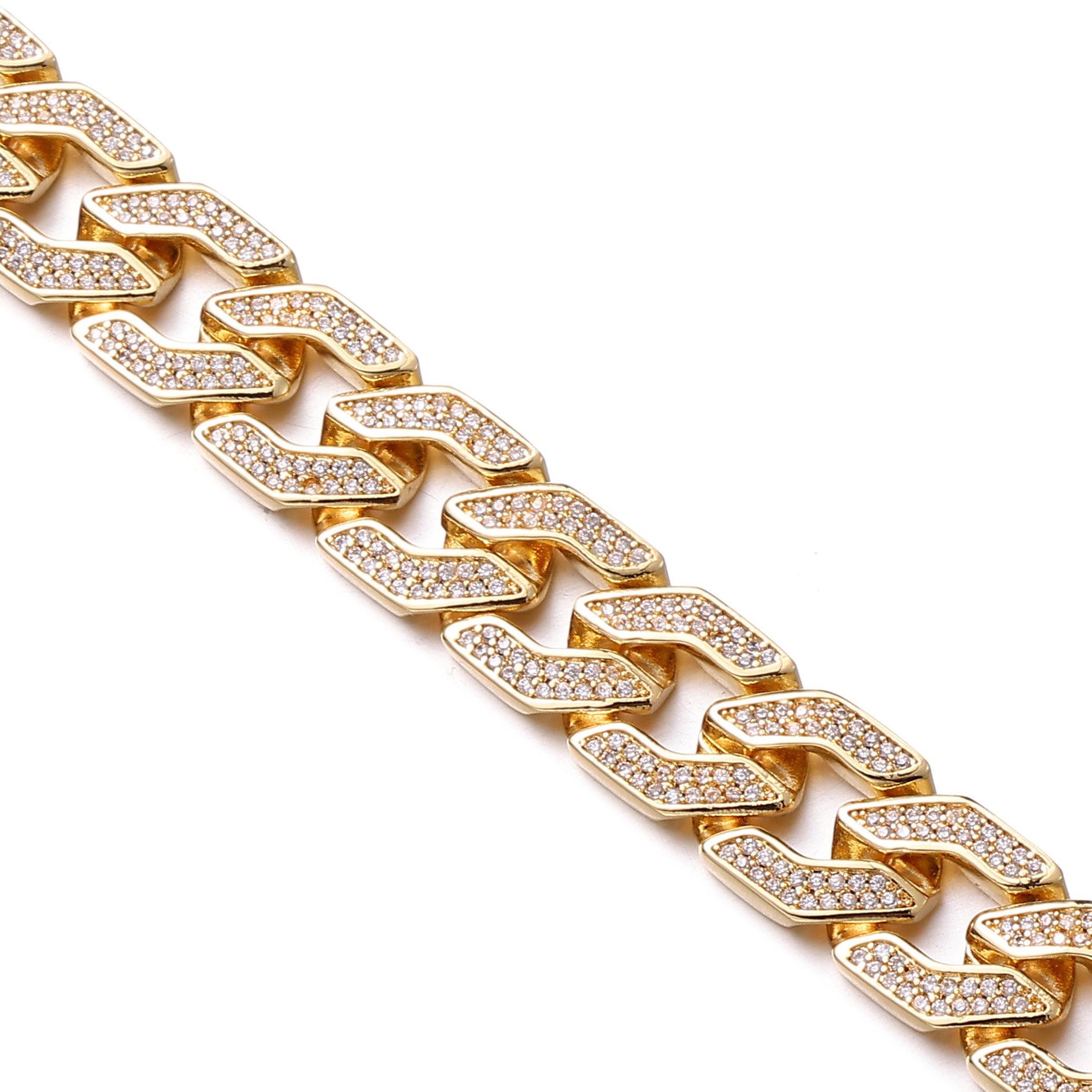 14MM Yellow Gold Pave Cuban Chain