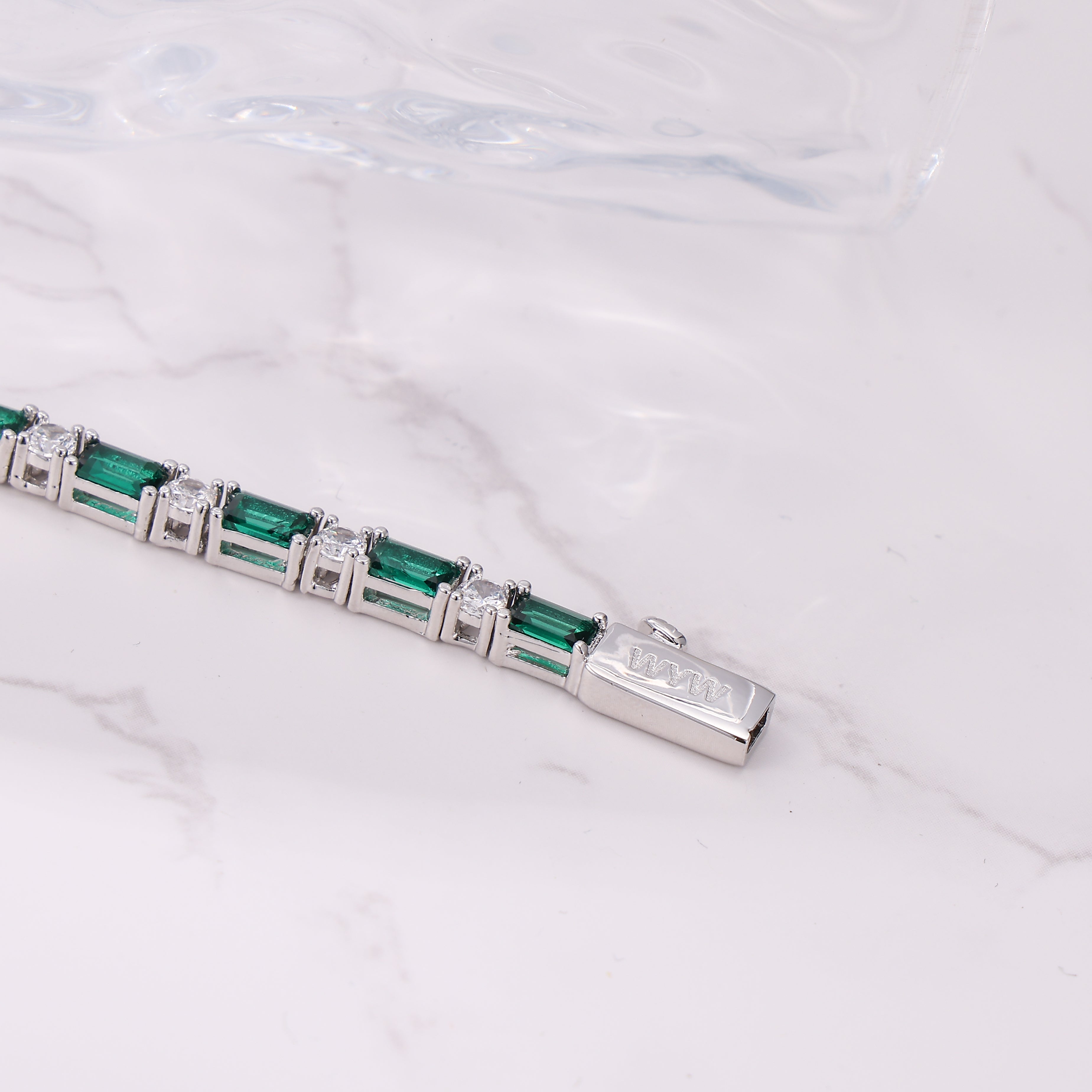 Green Baguette Tennis Bracelet