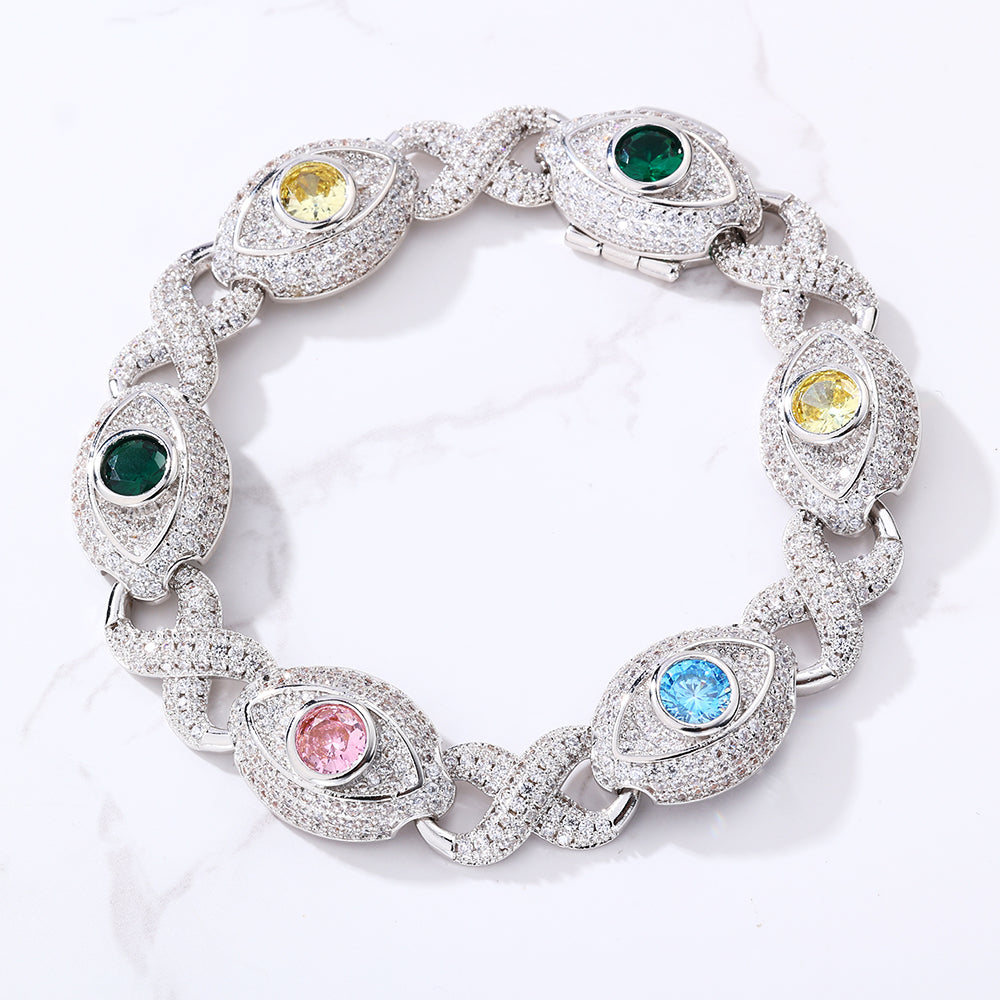 Multicoloured Evil Eye Bracelet